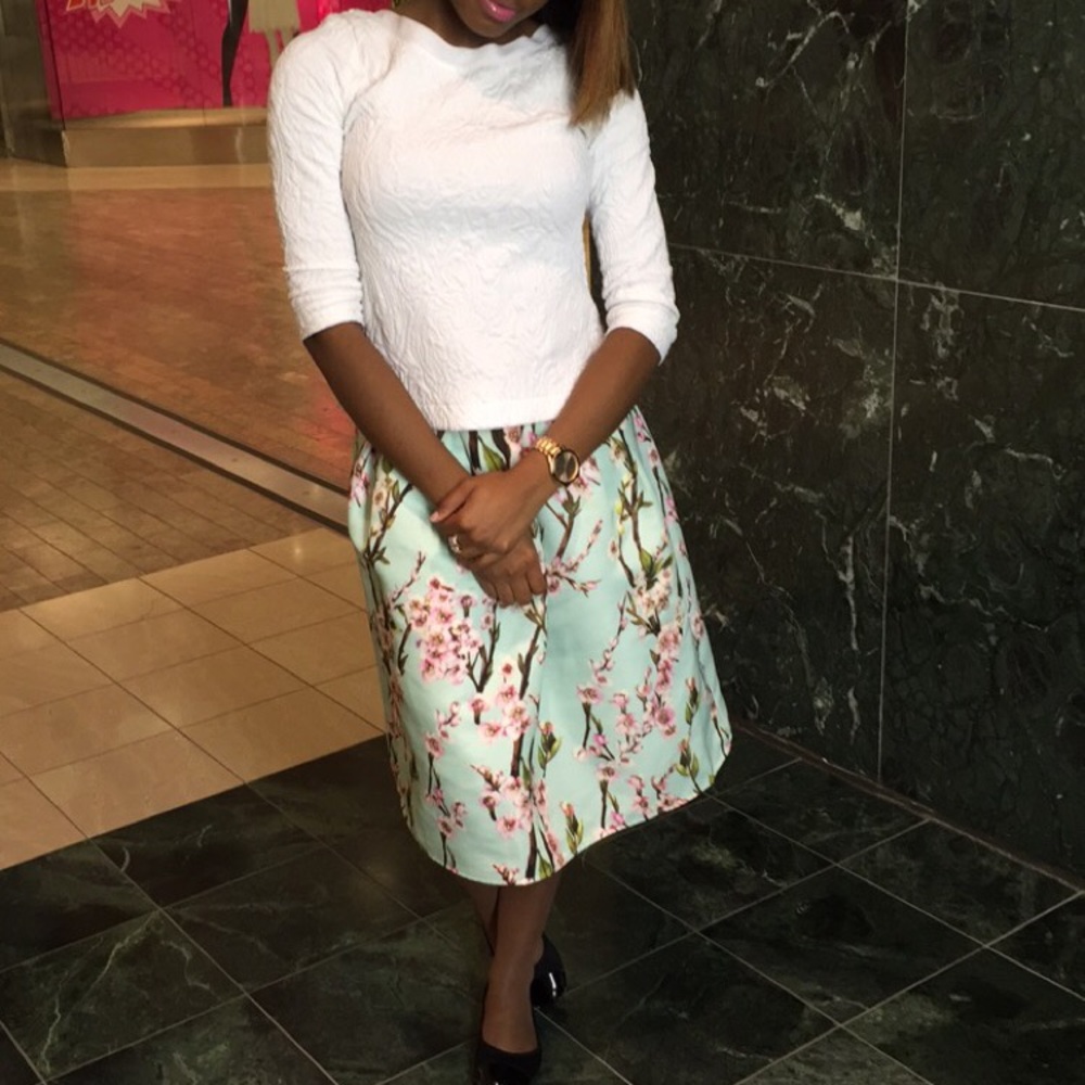 Floral flared skirt
